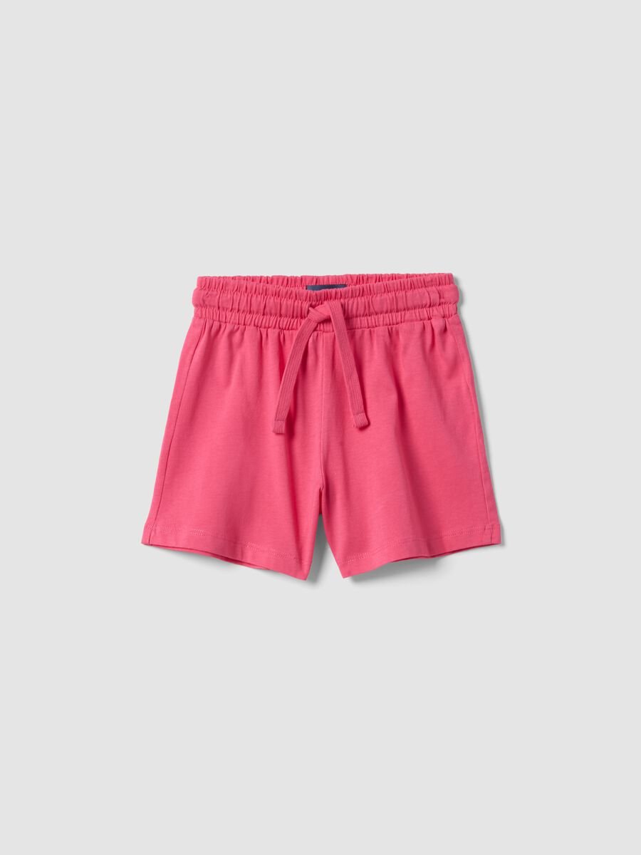 Girls&rsquo; pink pure cotton regular-fit shorts_0