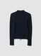 Gilet cardigan bleu marine ajust&eacute; en m&eacute;lange de viscose avec col polo_2