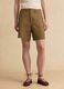 Beige linen and viscose blend shorts_1