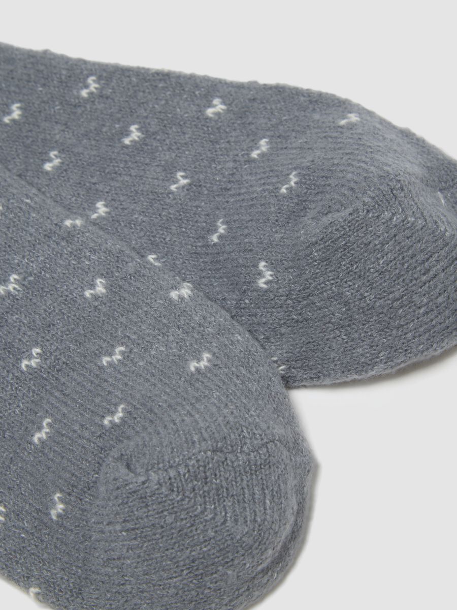 Grey melange jacquard stretch-fabric socks_2