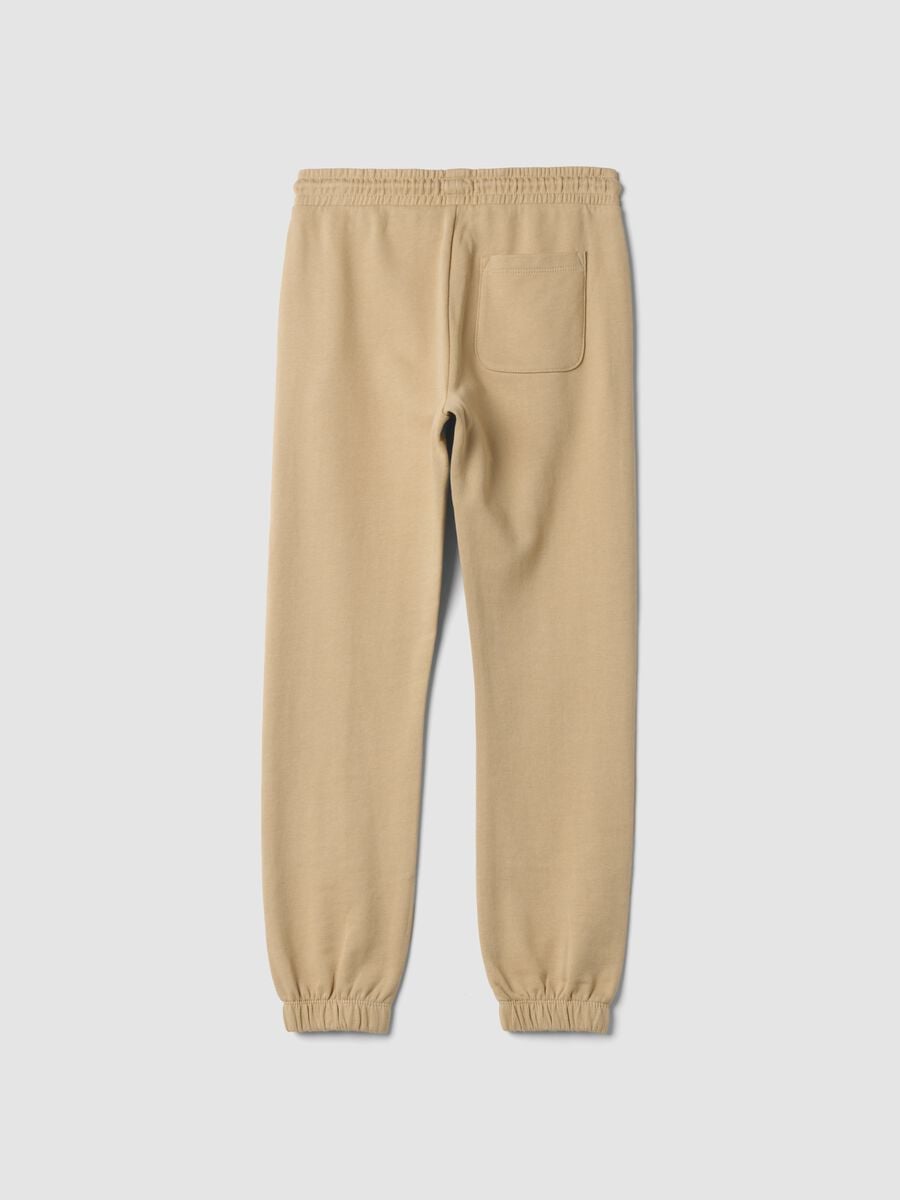 Braune Jogginghose aus reiner Baumwolle mit Print_2