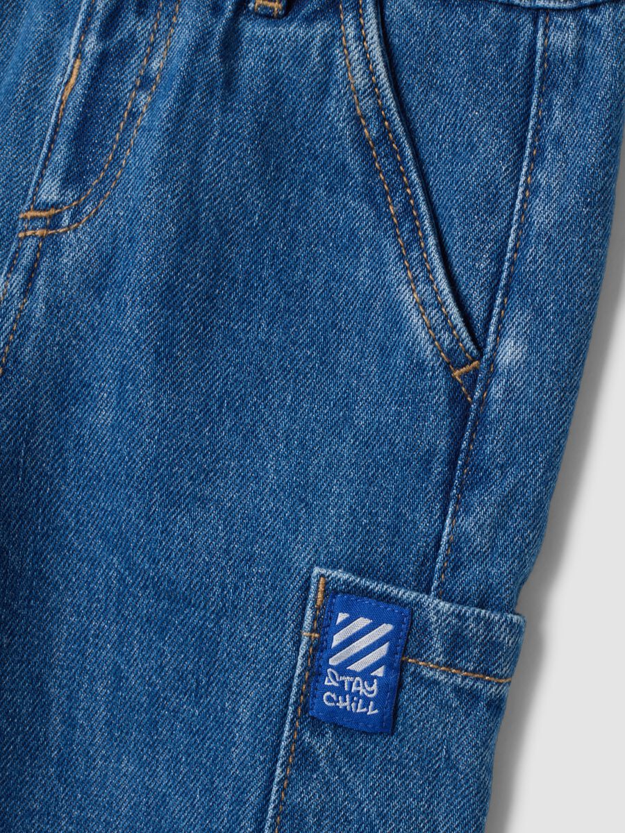 Blaue Cargo-Jeans aus Denim in Baumwoll-Viskose-Mix f&uuml;r Babyjungen_2