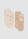 2er-Pack hellbeige rutschfeste Socken aus elastischer Bio-Baumwolle_0