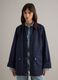 Blue cotton-blend jacket regular fit with contrasting collar_1