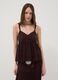 Braunes Crochet-Tanktop aus reiner Viskose, Regular Fit_0