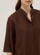 Brown viscose-blend regular-fit blouse with mandarin collar_3
