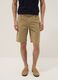 Beige regular-fit stretch cotton Bermuda shorts_1