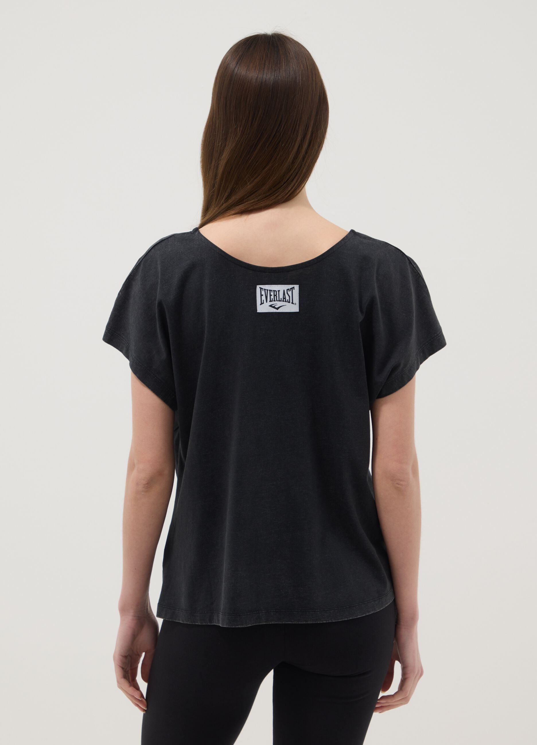Black pure cotton regular fit T-shirt with knot detail