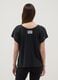 Black pure cotton regular fit T-shirt with knot detail_3