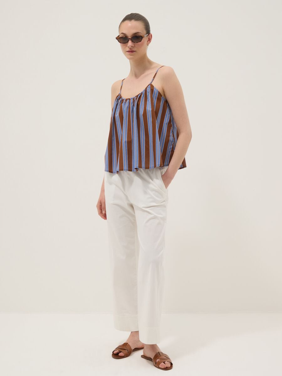 Brown striped pure cotton top_2