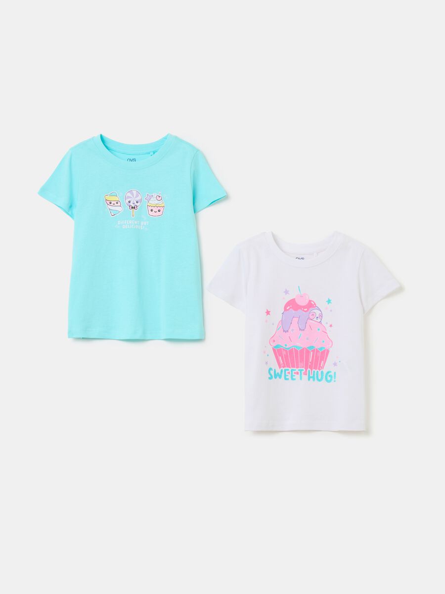 Two-pack cotton T-shirts with print_0