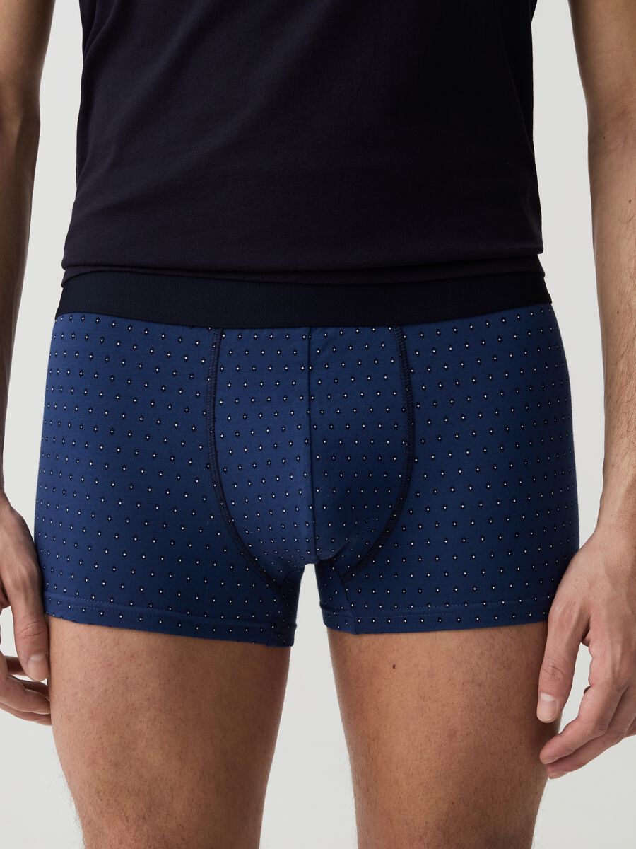 Three-pack boxer shorts with pattern in stretch organic cotton_1