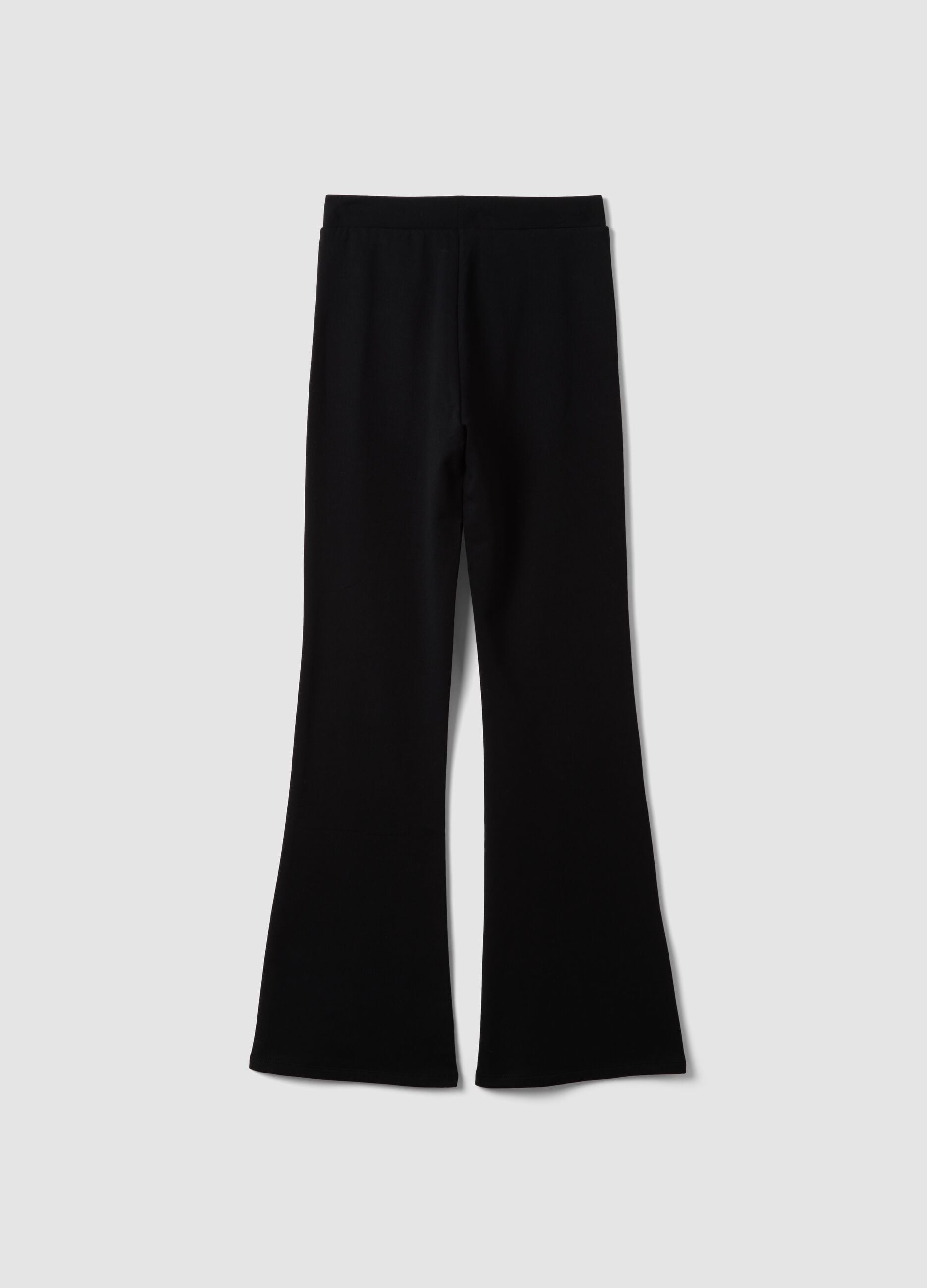 Leggings neri flare in cotone elasticizzato