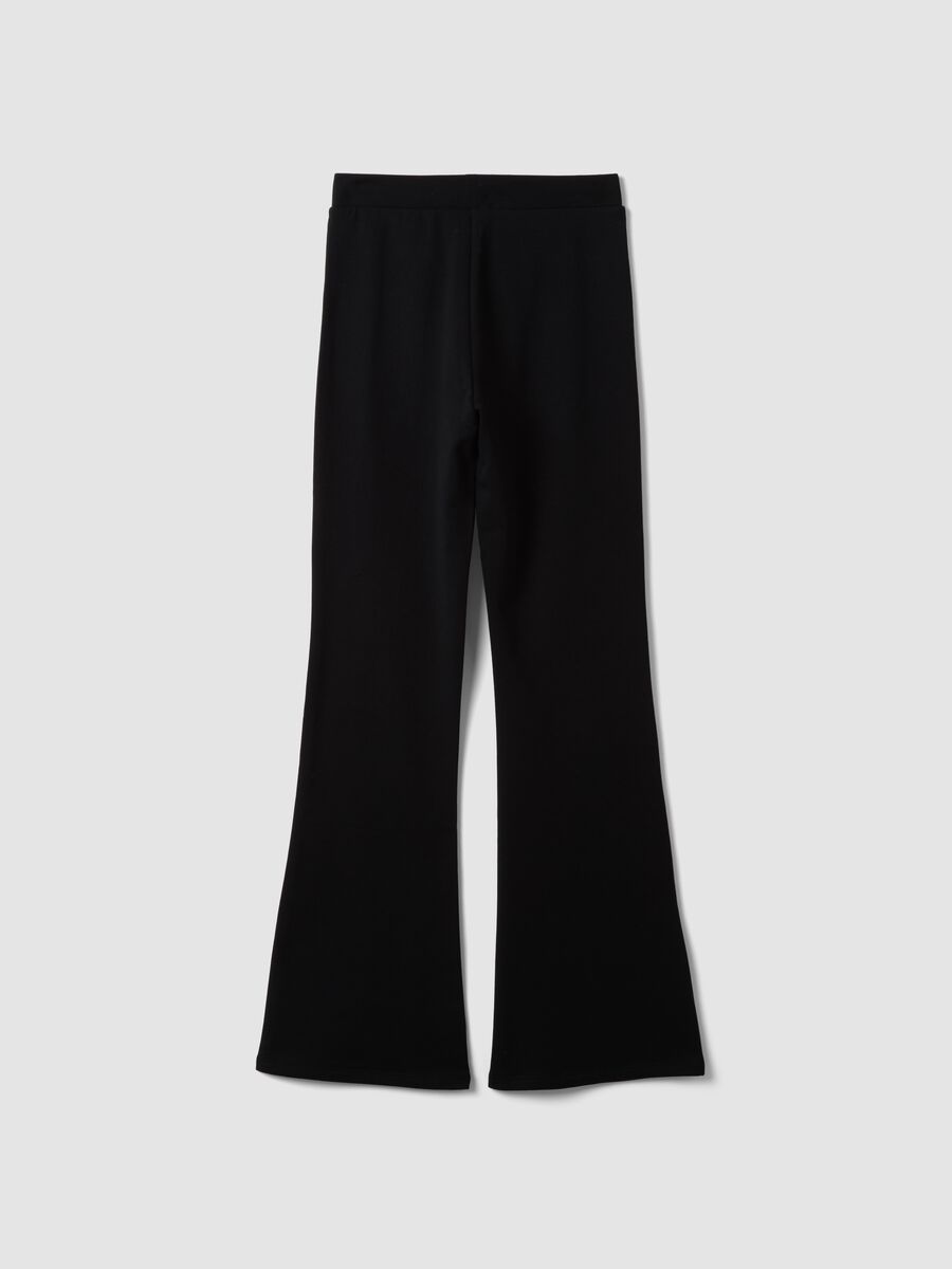 Leggings neri flare in cotone elasticizzato_2