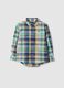 Camicia in puro cotone a quadri multicolor da bambino regular fit_0