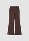 Pantaloni marroni flare in puro cotone organico_0