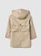 Trench beige para menina em mistura de algod&atilde;o, ajuste regular com capuz_1