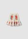 White pure cotton skirt with floral print_4