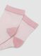 Tripack di calze rosa in cotone organico elasticizzato a righe_1