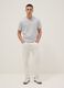 Grey pure cotton regular fit V-neck T-shirt_1