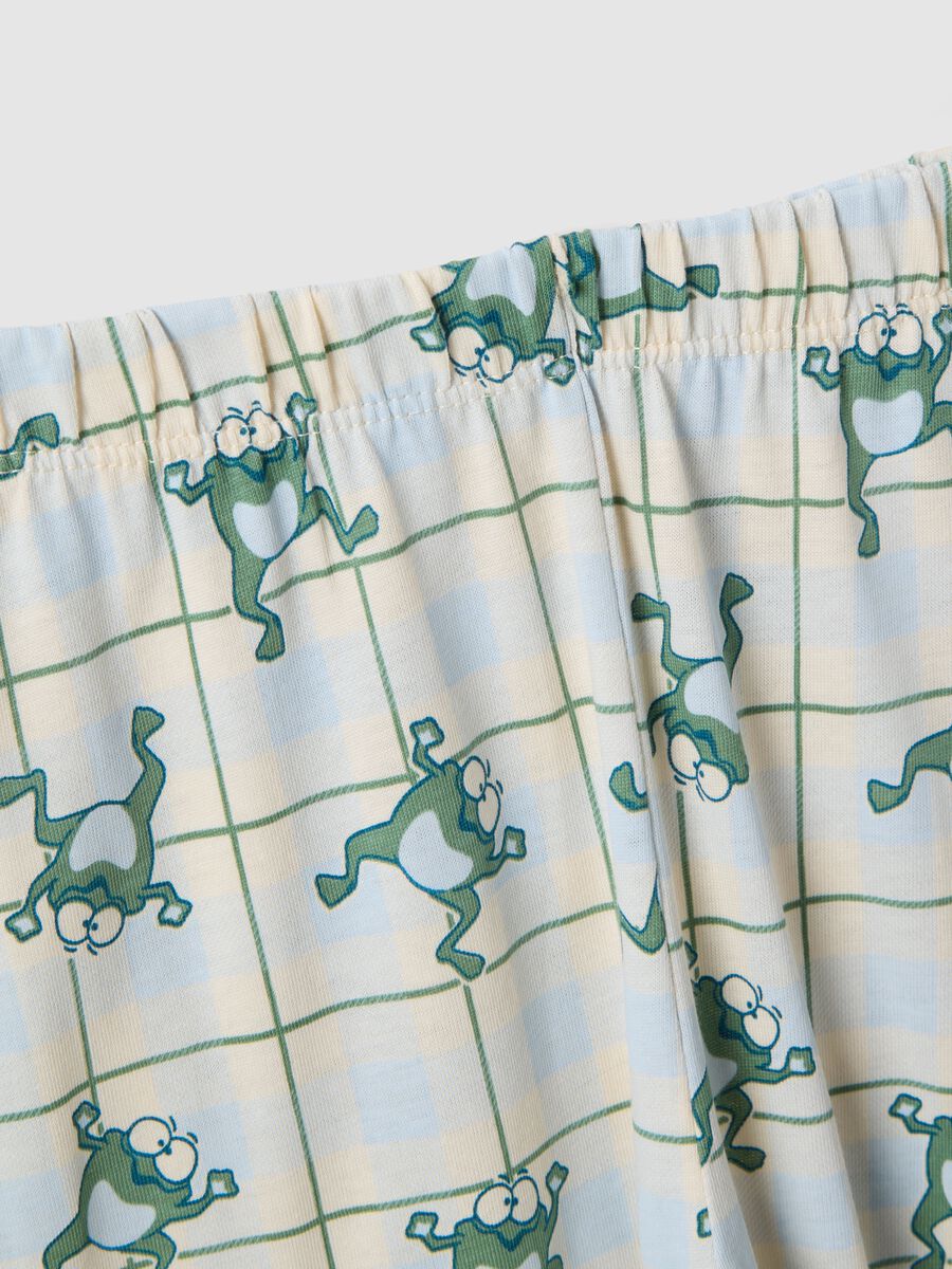 Pigiama in puro cotone azzurro regular fit con stampa per bambino_3