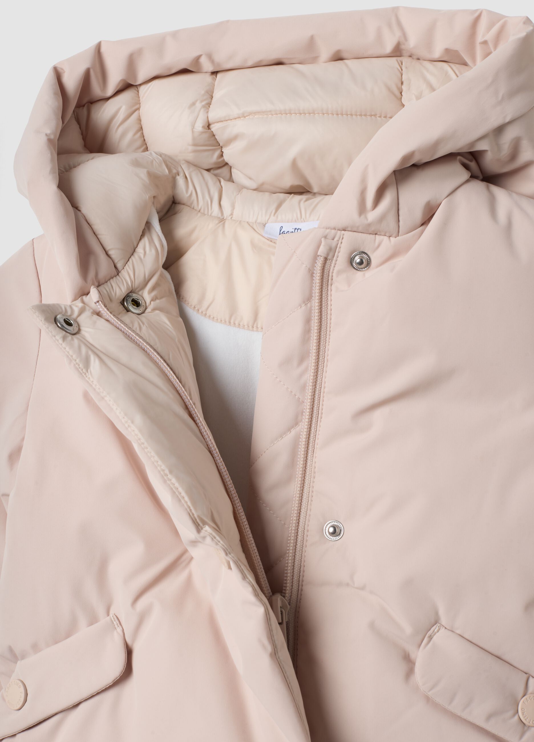 Pink padded hooded jacket, regular fit