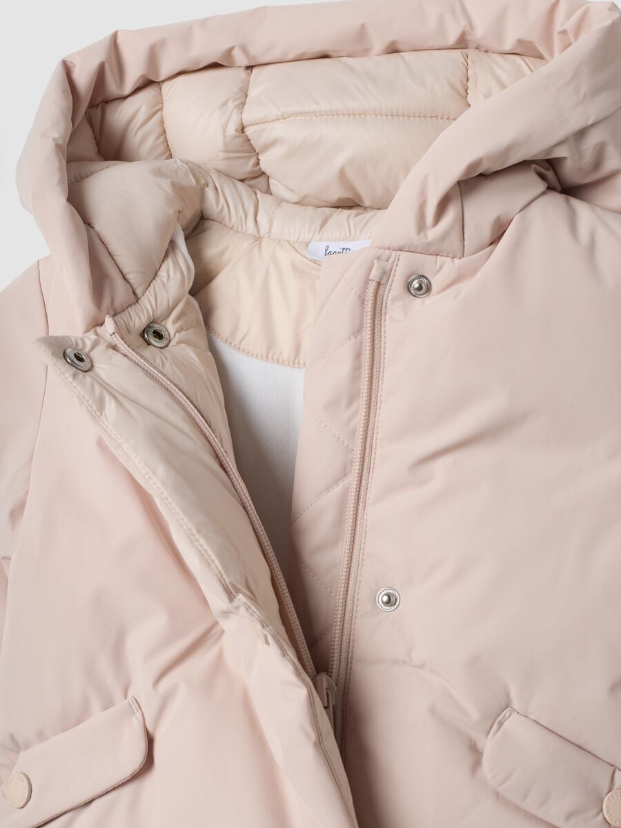 Pink padded hooded jacket, regular fit_2