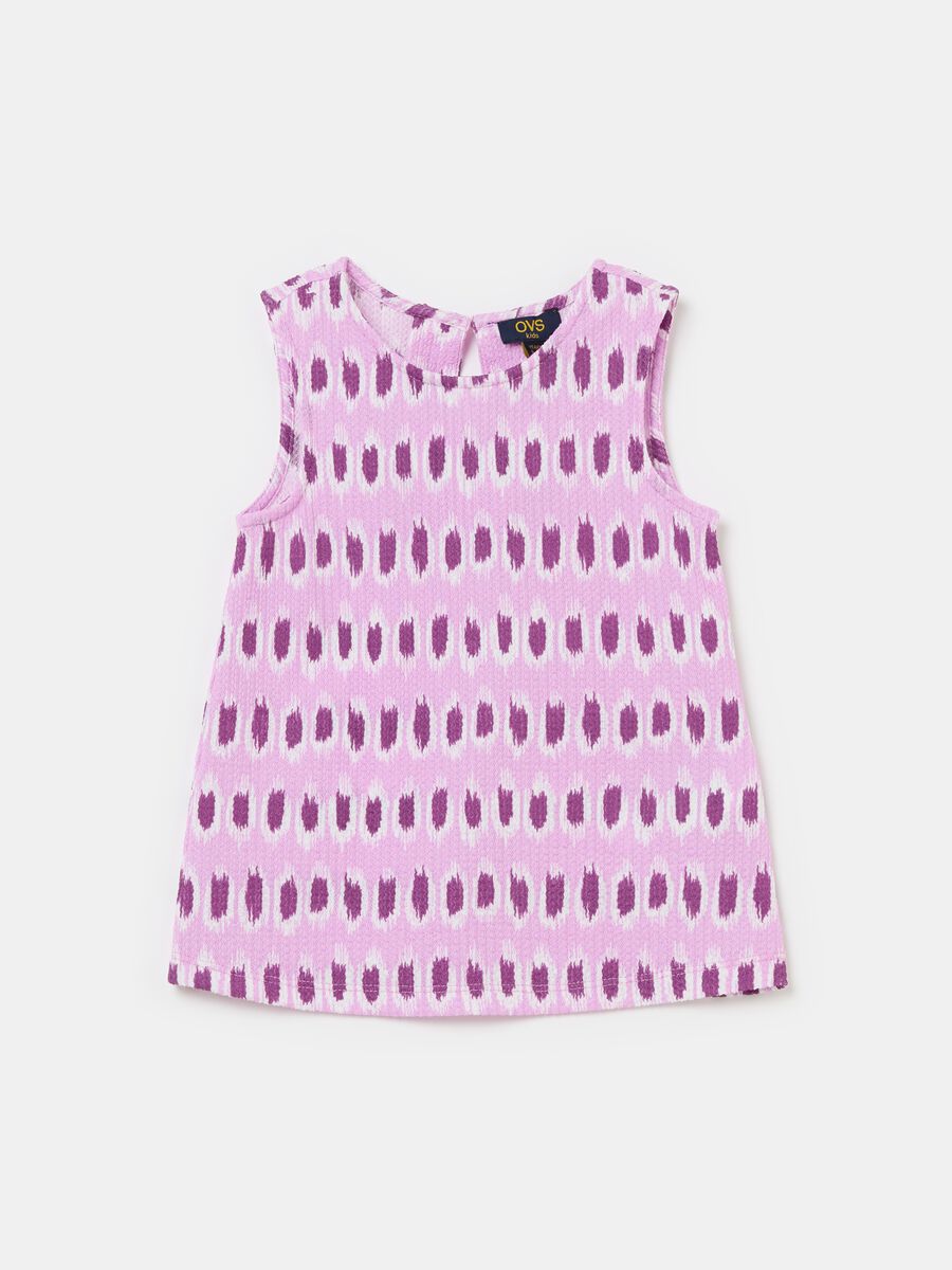Sleeveless blouse with all-over print_0