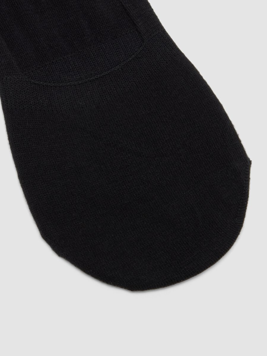 3-pack of black invisible socks in organic cotton jersey blend_2