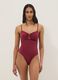 Roter, elastischer Badeanzug (One-Piece) mit Tr&auml;gern_0