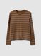 T-shirt multicolor in puro cotone a righe con girocollo regular fit_4