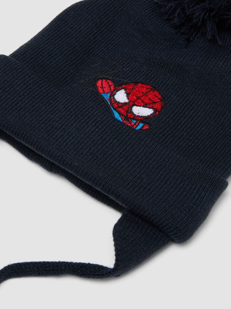 Cappello blu in maglia con pompon e lacci a tema MARVEL Spider-Man_2