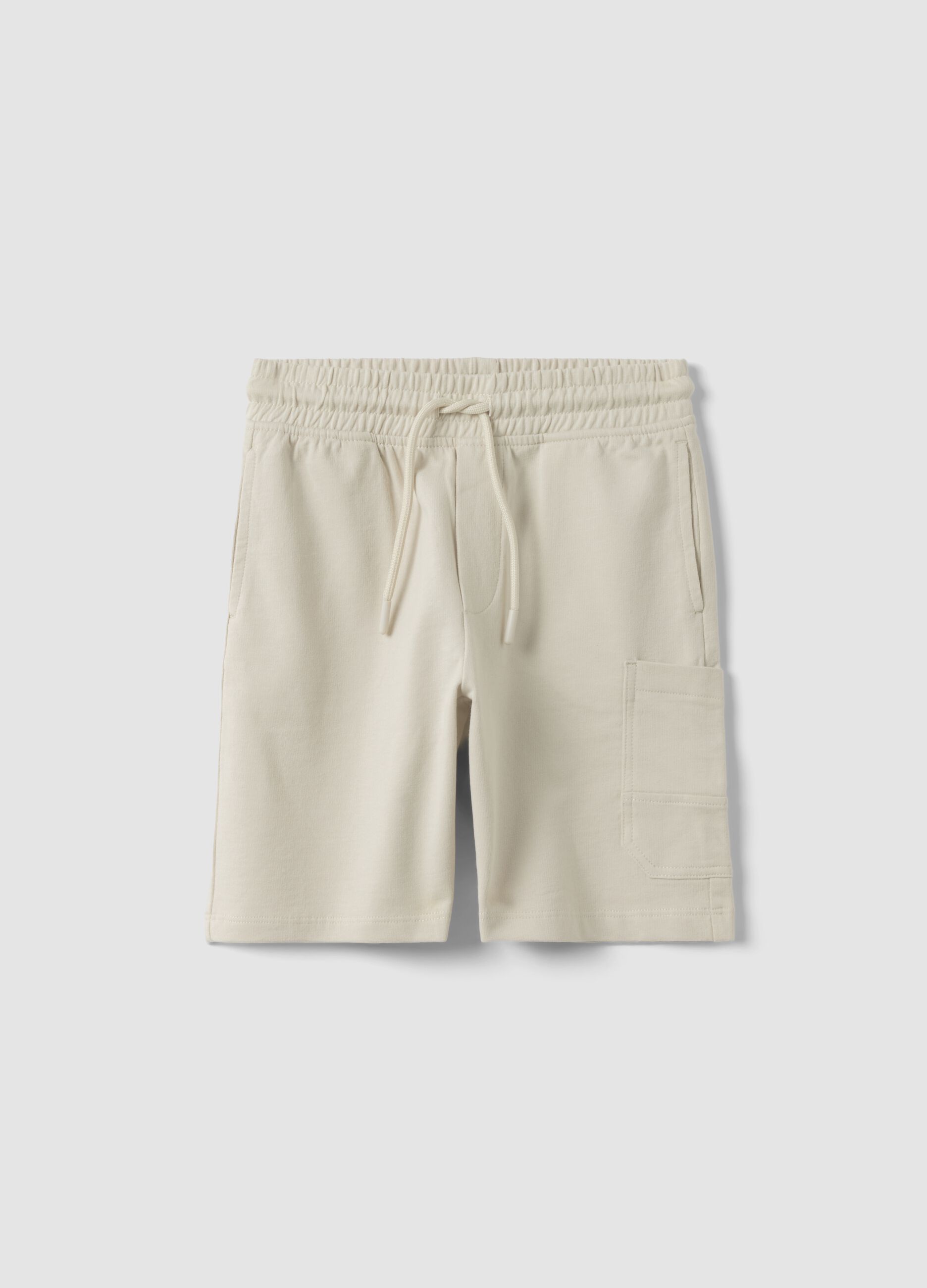 Children's beige pure cotton shorts in regular fit