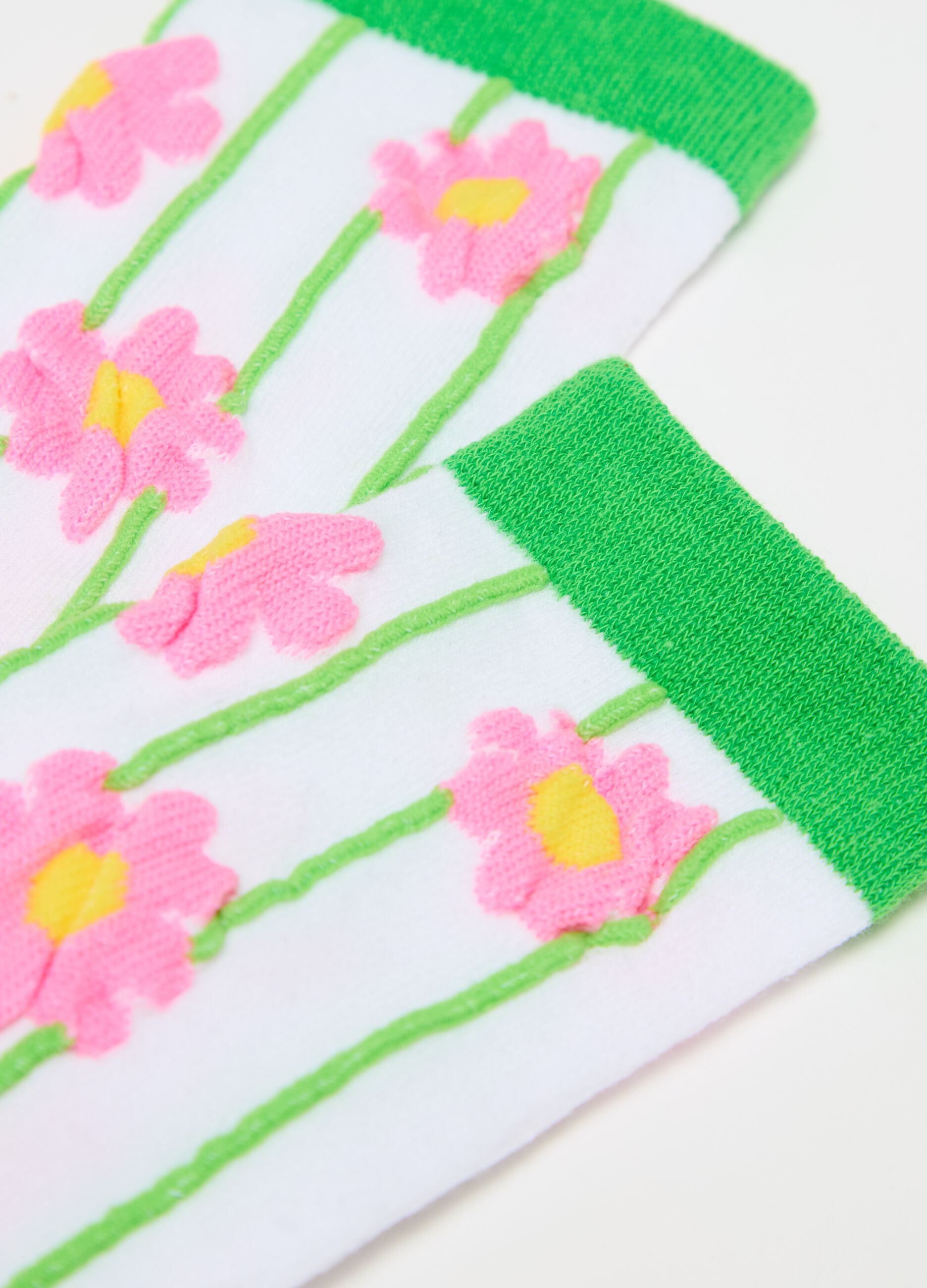 Calcetines elásticos con estampado flores