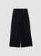Black wide-leg trousers with elasticated waist_4