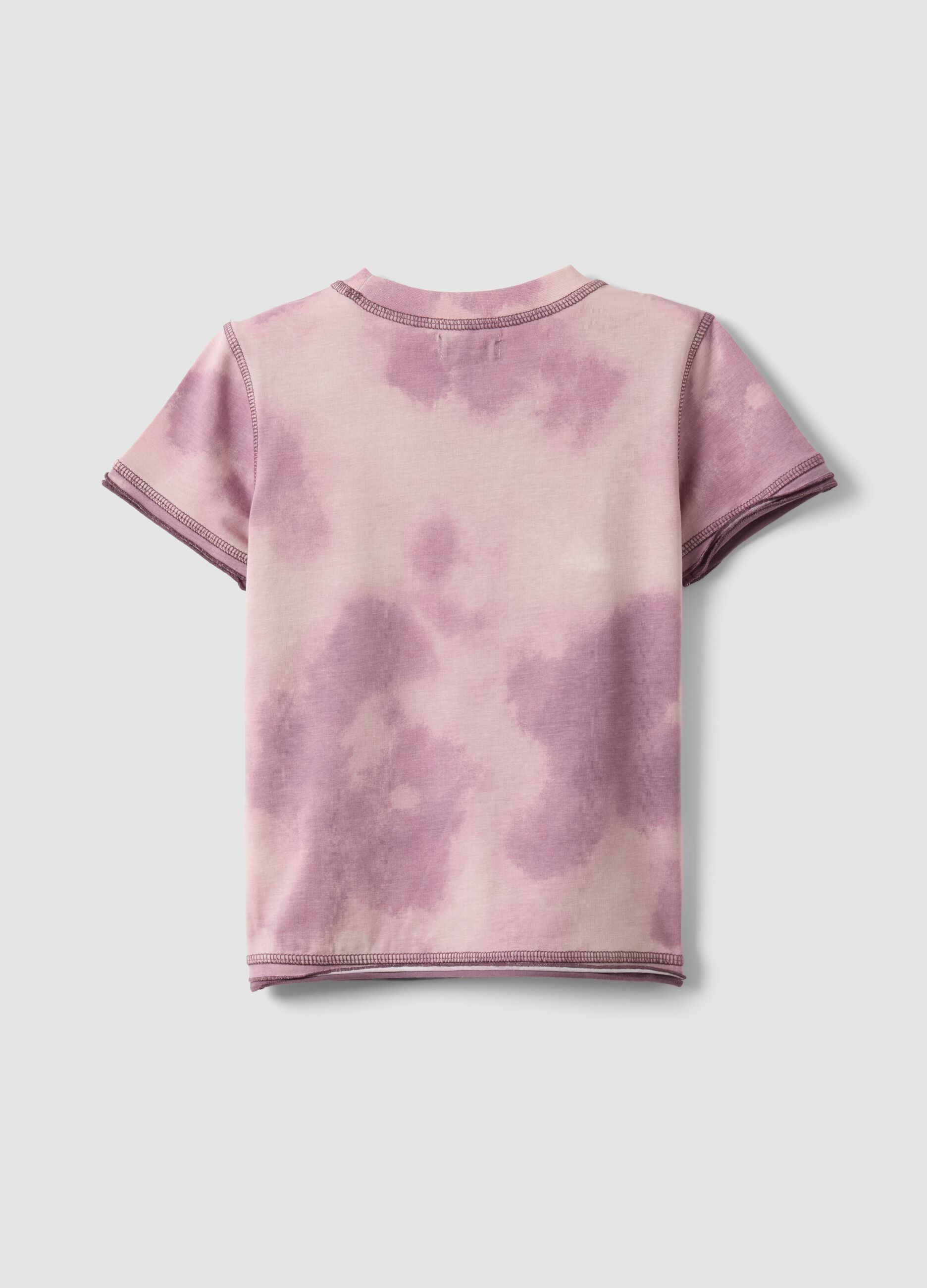 Girls' Pink Stretch Cotton Slim-Fit T-shirt