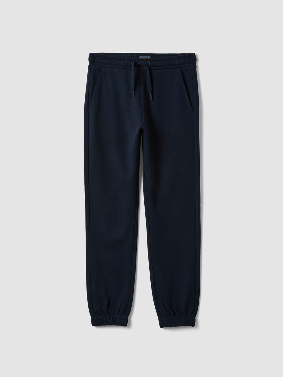 Blaue Jogginghose aus reiner Bio-Baumwolle mit Kordelzug f&uuml;r Jungen_4