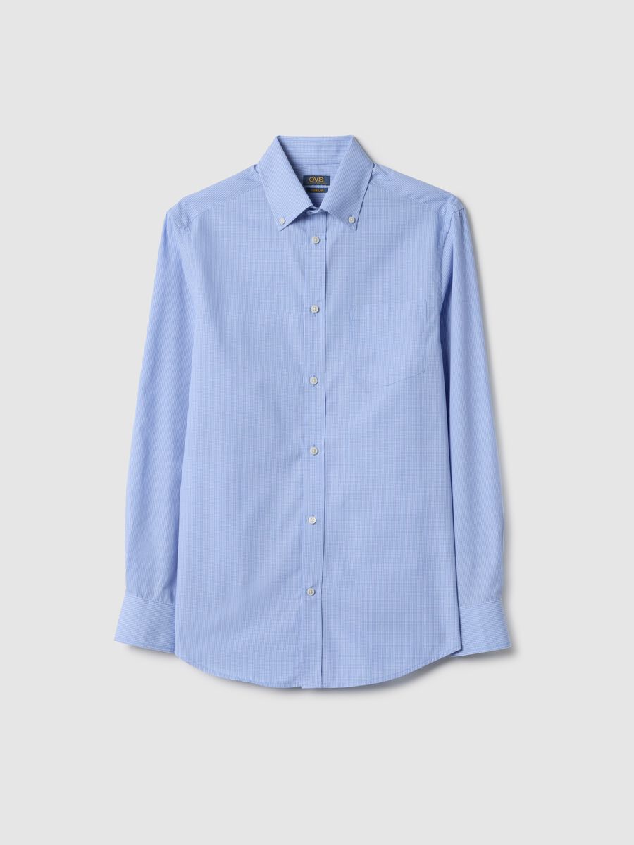 Multicolour striped, regular fit, easy iron cotton blend shirt_4