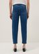 Stretch Blue Denim Cotton Blend Trousers Regular Fit_2