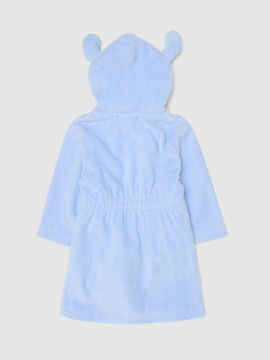 Roup&atilde;o azul em puro algod&atilde;o para beb&eacute; menina com design Stitch_1