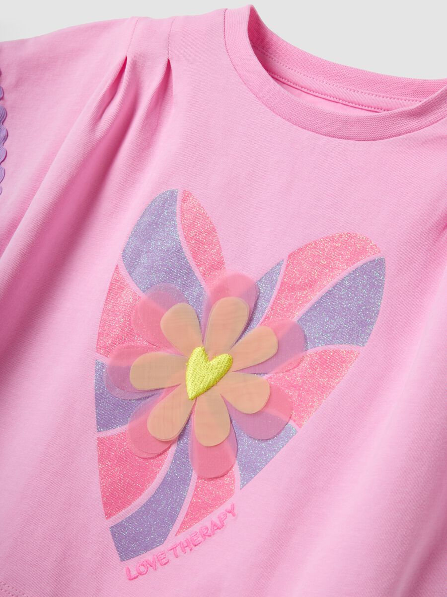 Pink stretch-cotton short-sleeve T-shirt_3