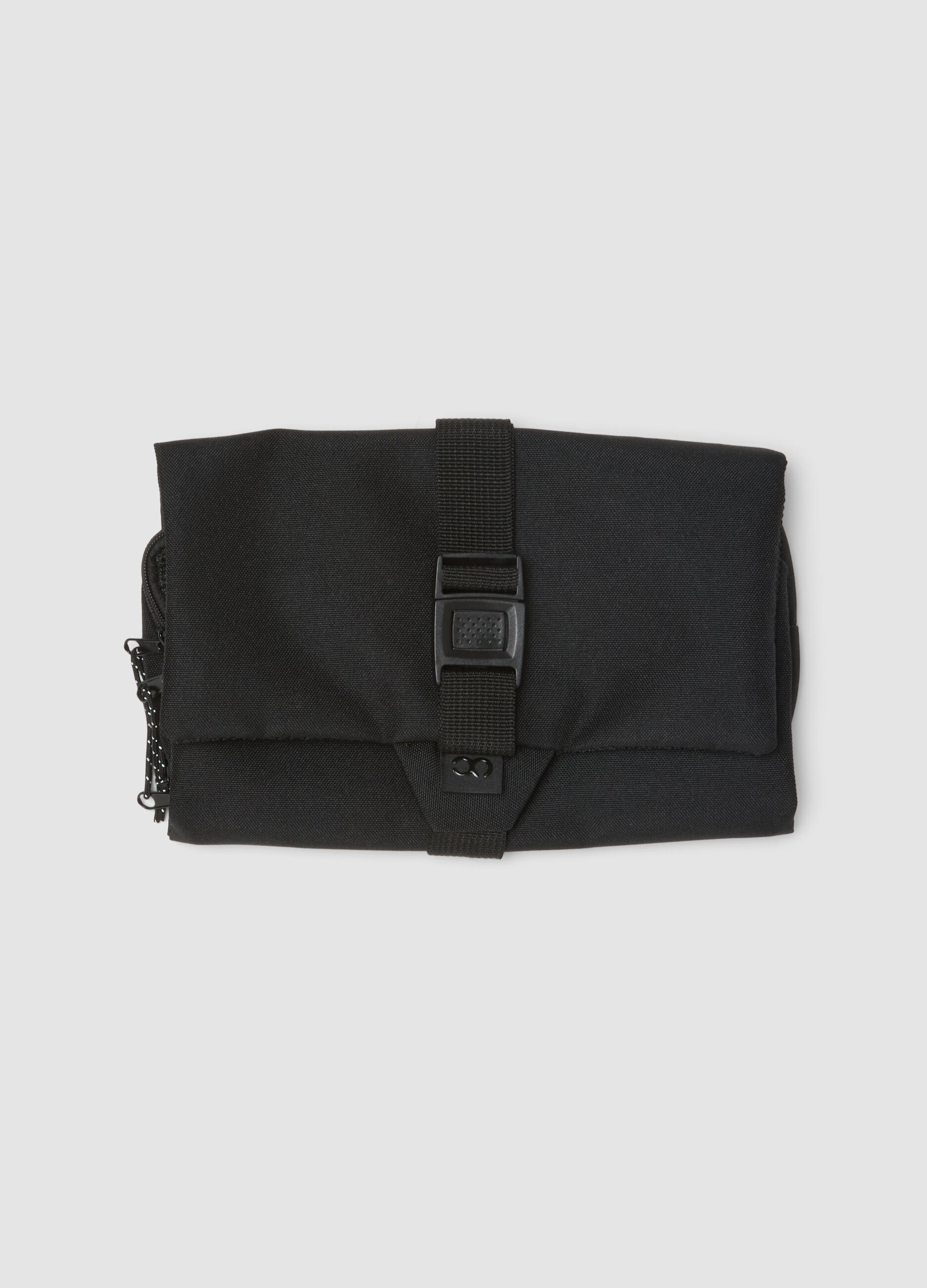Borsa nera pieghevole multi scomparto con inserti