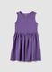 Girls' Sleeveless Purple Cotton Dress Regular Fit_0