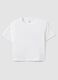 Girls' fitted white stretch cotton T-shirt_0