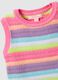 Multicoloured striped cotton blend tank top for girls with regular fit_2