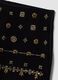 Black stretch velour slim-fit shorts with jewel embroidery_1