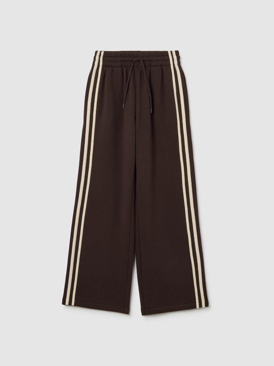 Brown Cotton Blend Wide Leg Trousers_4