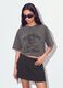 Graues Oversize-T-Shirt aus reiner Baumwolle mit Teddy-Bear-Print_0