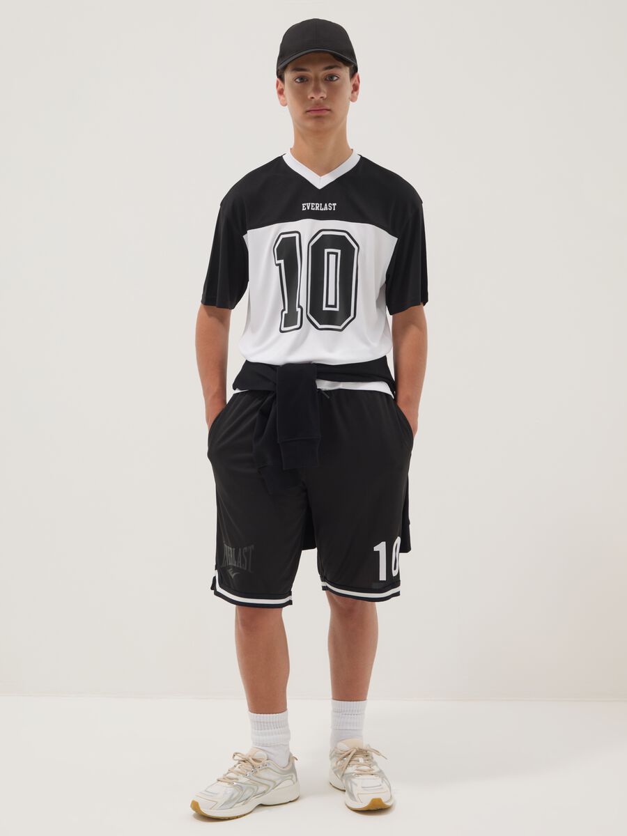 Schwarze Jungen-Shorts mit elastischem Bund, Comfort Fit_0