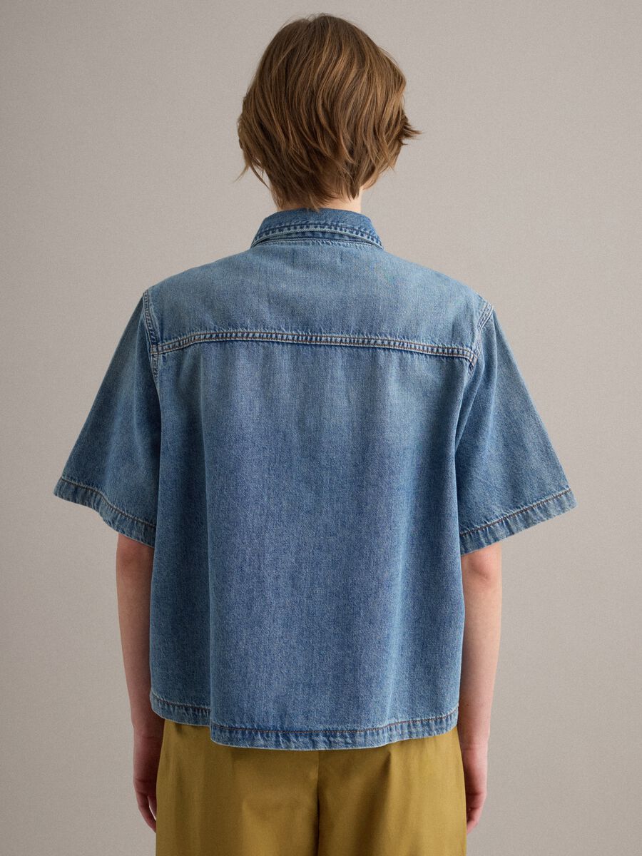 Light Blue Pure Cotton Denim Shirt_3